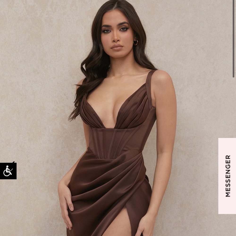 House of CB ‘Faye’ dress in chocolate.